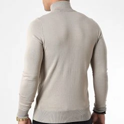 Promo 💯 Pull Col Zippé J666 Beige de Classic Series 💯 -Classic Series Soldes classic series 338493 J666 2 20220921T154643 04