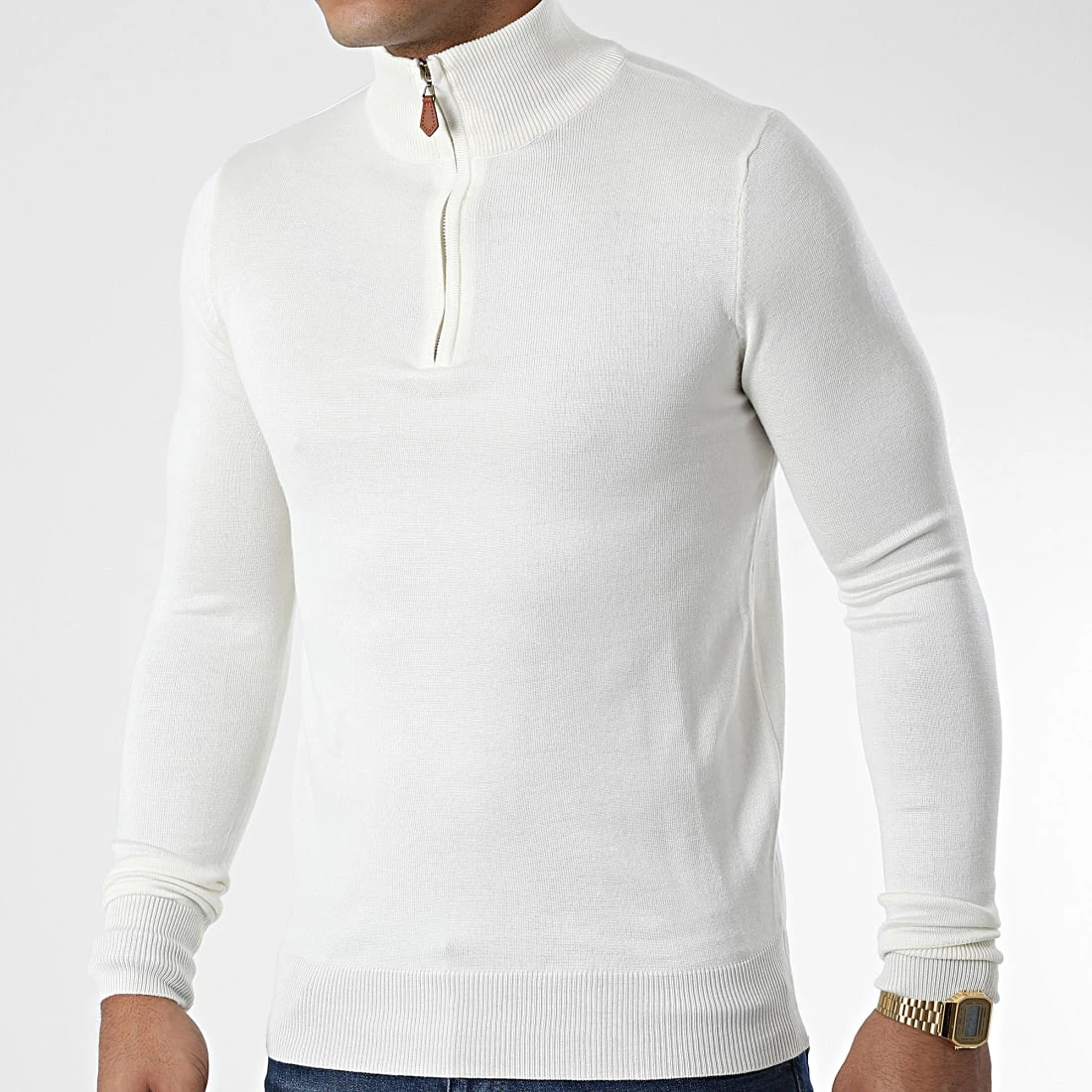 Nouveau 🌟 Pull Col Zippé J666 Beige Clair de Classic Series ⌛ 3 Nouveau 🌟 Pull Col Zippé J666 Beige Clair de Classic Series ⌛