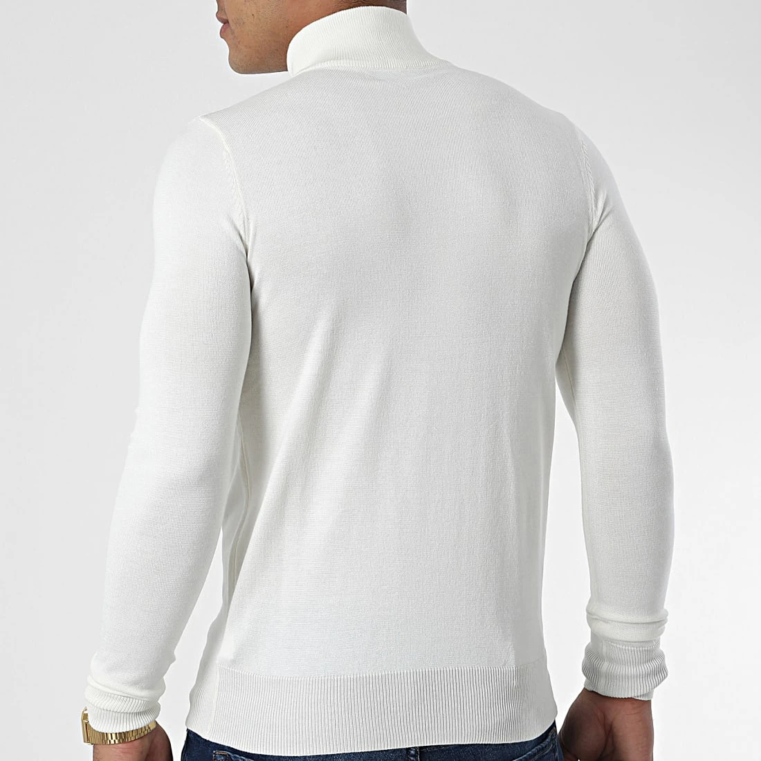 Nouveau 🌟 Pull Col Zippé J666 Beige Clair de Classic Series ⌛ 6 Nouveau 🌟 Pull Col Zippé J666 Beige Clair de Classic Series ⌛ – Image 4