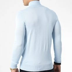 Promo 👍 Pull Col Zippé J666 Bleu Clair de Classic Series 🎁 -Classic Series Soldes classic series 338495 J666 3 20220921T154626 04