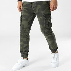 De gros ⌛ Pantalon Cargo Camouflage 7689 Vert Kaki de Classic Series ⭐