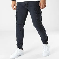 Meilleur prix 🌟 Pantalon Cargo 7686 Bleu Marine de Classic Series ❤️