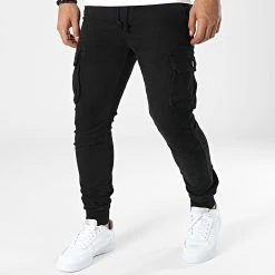 Remise 👍 Pantalon Cargo 7686 Noir de Classic Series ⭐