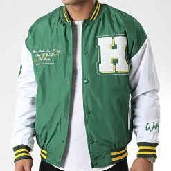 Grosses soldes ❤️ Veste Teddy 7426 Vert Blanc de Classic Series ❤️ -Classic Series Soldes classic series 339405 7426 VERT 20221004T153423 03