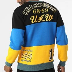 Acheter 🎁 Sweat Crewneck 1136 Jaune Bleu Roi Noir de Classic Series 👏