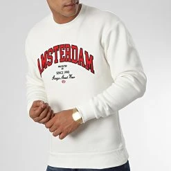 Promo 💯 Sweat Crewneck 1121 Beige Clair de Classic Series 🥰 -Classic Series Soldes classic series 340757 GK 1121 EKRU 20221006T152029 03