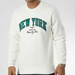 Offres 🎁 Sweat Crewneck 1124 Beige de Classic Series 🎉