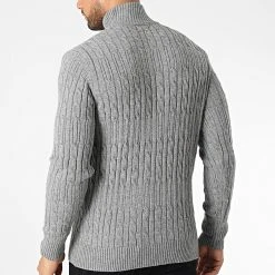 Meilleur prix ⭐ Pull Col Zippé 6852 Gris Chiné de Classic Series 🔔 -Classic Series Soldes classic series 342233 6852 GRIS CHINE 20221020T135332 04