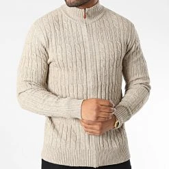 Vente flash 👏 Gilet Zippé 6855 Beige de Classic Series ✨ -Classic Series Soldes classic series 342238 6855 BEIGE 20221020T135120 03