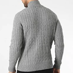 Promo 🤩 Gilet Zippé 6855 Gris Chiné de Classic Series 🌟 -Classic Series Soldes classic series 342239 6855 GRIS CHINE 20221020T135352 04