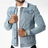 De gros ⌛ Veste Jean Col Mouton Kash Teddy DP3010 Bleu Denim de Classic Series 👏 -Classic Series Soldes classic series 342306 DP3010 044 20221021T151420 01