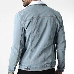 De gros ⌛ Veste Jean Col Mouton Kash Teddy DP3010 Bleu Denim de Classic Series 👏 -Classic Series Soldes classic series 342306 DP3010 044 20221021T151424 04