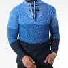 De gros ⭐ Pull Col Montant 5012 Noir Bleu Clair de Classic Series ❤️ -Classic Series Soldes classic series 342499 5012 BLEU 20221007T161027 01