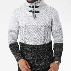 Nouveau 😍 Pull Col Montant 5012 Noir Chiné Gris Chiné de Classic Series 🔥 -Classic Series Soldes classic series 342500 5012 LTGREY 20221007T155230 03