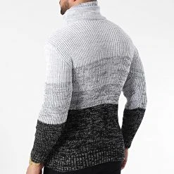 Nouveau 😍 Pull Col Montant 5012 Noir Chiné Gris Chiné de Classic Series 🔥 -Classic Series Soldes classic series 342500 5012 LTGREY 20221007T155231 04