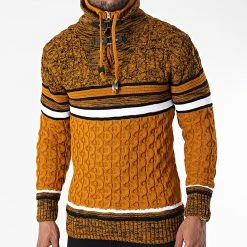 Vente flash 🥰 Pull Col Montant 5013 Orange de Classic Series 🔔 -Classic Series Soldes classic series 342504 5013 YELLOW 20221007T161012 03