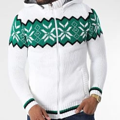 Budget ✔️ Gilet Zippé Capuche 3008 Beige Clair Vert de Classic Series ✔️ -Classic Series Soldes classic series 342555 3008 VERT 20221007T155003 03