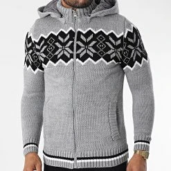 Acheter ⌛ Gilet Zippé Capuche 3008 Gris de Classic Series ❤️ -Classic Series Soldes classic series 342556 3008 GREY 20221007T161119 03