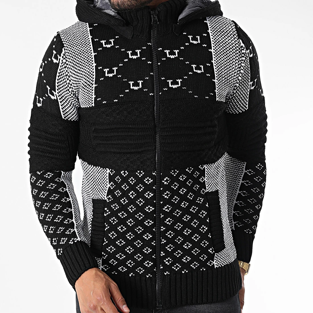 Meilleur prix 😉 Gilet Zippé Capuche 3013 Noir Blanc de Classic Series 😍 3 Meilleur prix 😉 Gilet Zippé Capuche 3013 Noir Blanc de Classic Series 😍