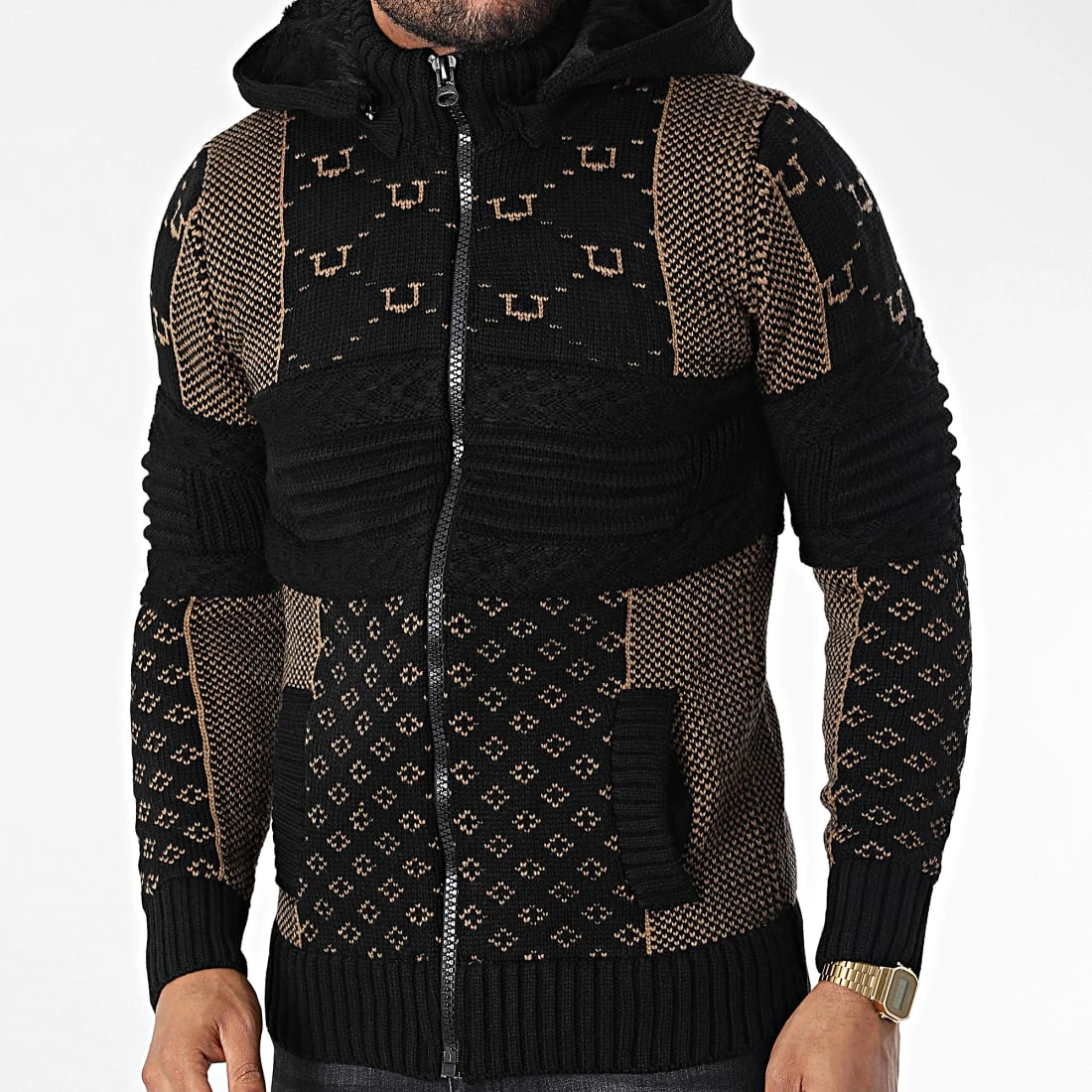 Meilleure vente 🔥 Gilet Zippé Capuche 3013 Noir Camel de Classic Series 👍 3 Meilleure vente 🔥 Gilet Zippé Capuche 3013 Noir Camel de Classic Series 👍