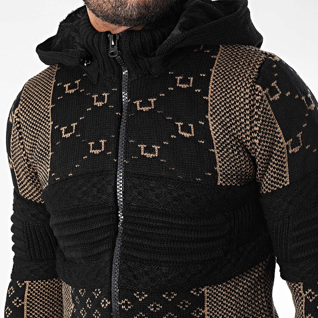 Meilleure vente 🔥 Gilet Zippé Capuche 3013 Noir Camel de Classic Series 👍 4 Meilleure vente 🔥 Gilet Zippé Capuche 3013 Noir Camel de Classic Series 👍 – Image 2