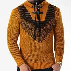 Budget ❤️ Pull Col Montant 5017 Orange de Classic Series 🥰 -Classic Series Soldes classic series 342587 5017 YELLOW 20221007T160902 03