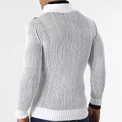 Meilleur prix ✨ Pull Col Montant 5017 Beige Clair Noir de Classic Series 🛒 -Classic Series Soldes classic series 342589 5017 WHITE BLACK 20221007T160406 04