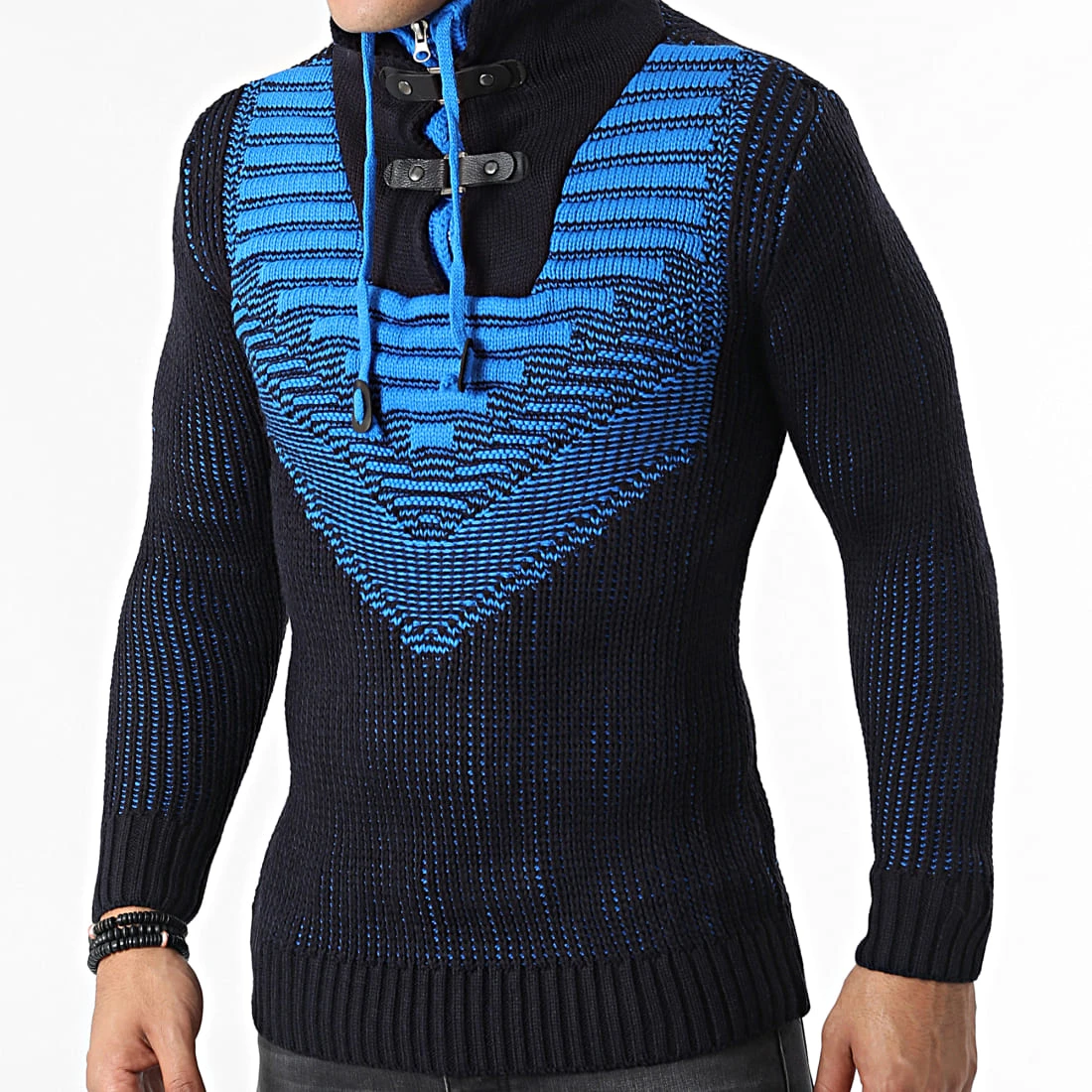 De gros 🧨 Pull Col Montant 5017 Bleu Marine Bleu Clair de Classic Series ✨ 3 De gros 🧨 Pull Col Montant 5017 Bleu Marine Bleu Clair de Classic Series ✨