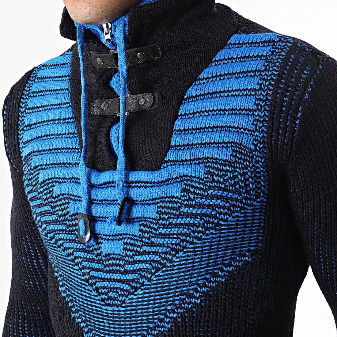 De gros 🧨 Pull Col Montant 5017 Bleu Marine Bleu Clair de Classic Series ✨ 4 De gros 🧨 Pull Col Montant 5017 Bleu Marine Bleu Clair de Classic Series ✨ – Image 2