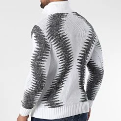 Coupon ⭐ Pull Col Montant 5018 Beige Clair Gris Anthracite Chiné de Classic Series ❤️ -Classic Series Soldes classic series 342602 5018 WHITE 20221007T155054 04