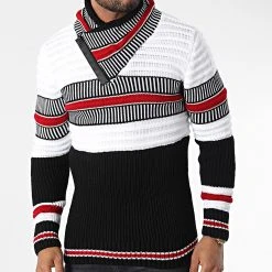 Grosses soldes 🌟 Pull Col Amplified 5007 Noir Blanc Rouge de Classic Series ⭐ -Classic Series Soldes classic series 342607 5007 RED 20221007T155424 03