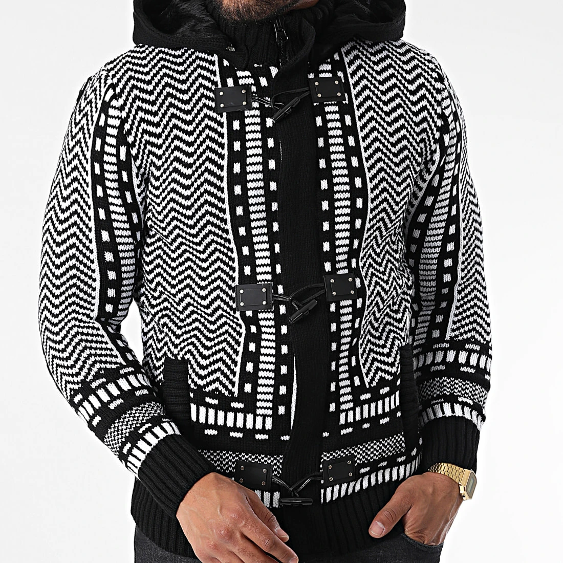 Offres ⭐ Gilet Zippé Capuche 3007 Noir Blanc de Classic Series ❤️ 3 Offres ⭐ Gilet Zippé Capuche 3007 Noir Blanc de Classic Series ❤️