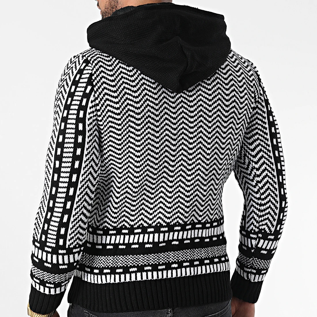 Offres ⭐ Gilet Zippé Capuche 3007 Noir Blanc de Classic Series ❤️ 6 Offres ⭐ Gilet Zippé Capuche 3007 Noir Blanc de Classic Series ❤️ – Image 4