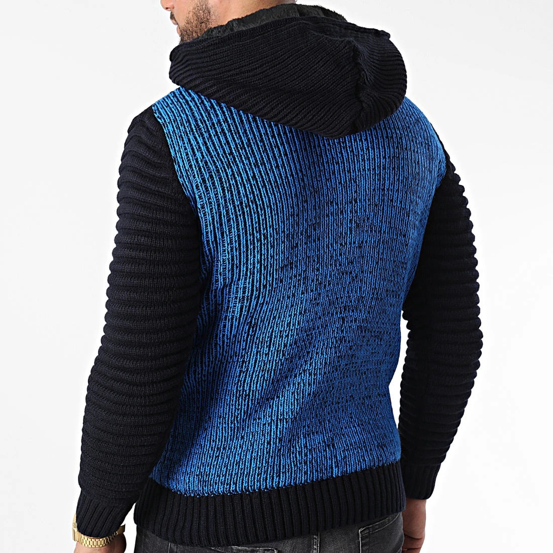 Le moins cher 🔥 Gilet Zippé Capuche 3005 Bleu Marine Bleu Clair de Classic Series ⭐ 6 Le moins cher 🔥 Gilet Zippé Capuche 3005 Bleu Marine Bleu Clair de Classic Series ⭐ – Image 4