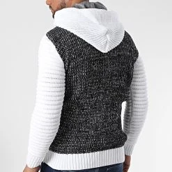 Offres ❤️ Gilet Zippé Capuche 3005 Beige Clair Noir de Classic Series ✨ -Classic Series Soldes classic series 342663 3005 WHITE BLACK 20221007T155037 04
