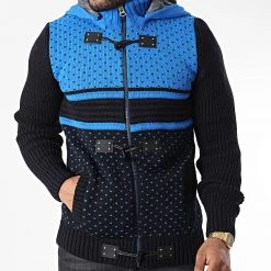 Coupon ✔️ Gilet Zippé Capuche 3012 Bleu Marine Bleu Clair de Classic Series ✔️ -Classic Series Soldes classic series 342664 3012 BLUE 20221007T155409 03