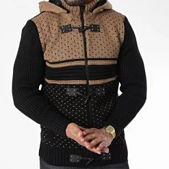 Vente flash ✨ Gilet Zippé Capuche 3012 Noir Camel de Classic Series 😉 -Classic Series Soldes classic series 342665 3012 CAMEL 20221007T160732 03