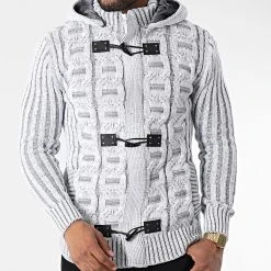 Bon marché 👏 Gilet Zippé Capuche 3010 Blanc Gris Clair de Classic Series 🎁 -Classic Series Soldes classic series 342670 3010 LTGREY 20221007T161152 03