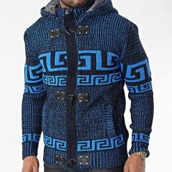 Remise 🔥 Gilet Zippé Capuche 3014 Bleu Clair Noir de Classic Series 👏 -Classic Series Soldes classic series 342672 3014 BLUE 20221007T160821 03