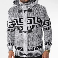 Nouveau ❤️ Gilet Zippé Capuche 3014 Blanc Noir de Classic Series ⭐