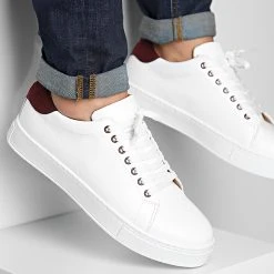 Meilleure vente 🔥 Baskets MLS-15008 White Burgundy de Classic Series 🔥