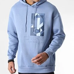 Bon marché ⭐ Sweat Capuche 9801 Bleu Clair de Classic Series ❤️