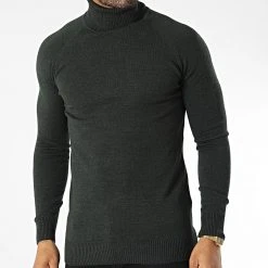 Acheter 🥰 Pull Col Roulé T3873 Vert Foncé de Classic Series ✨