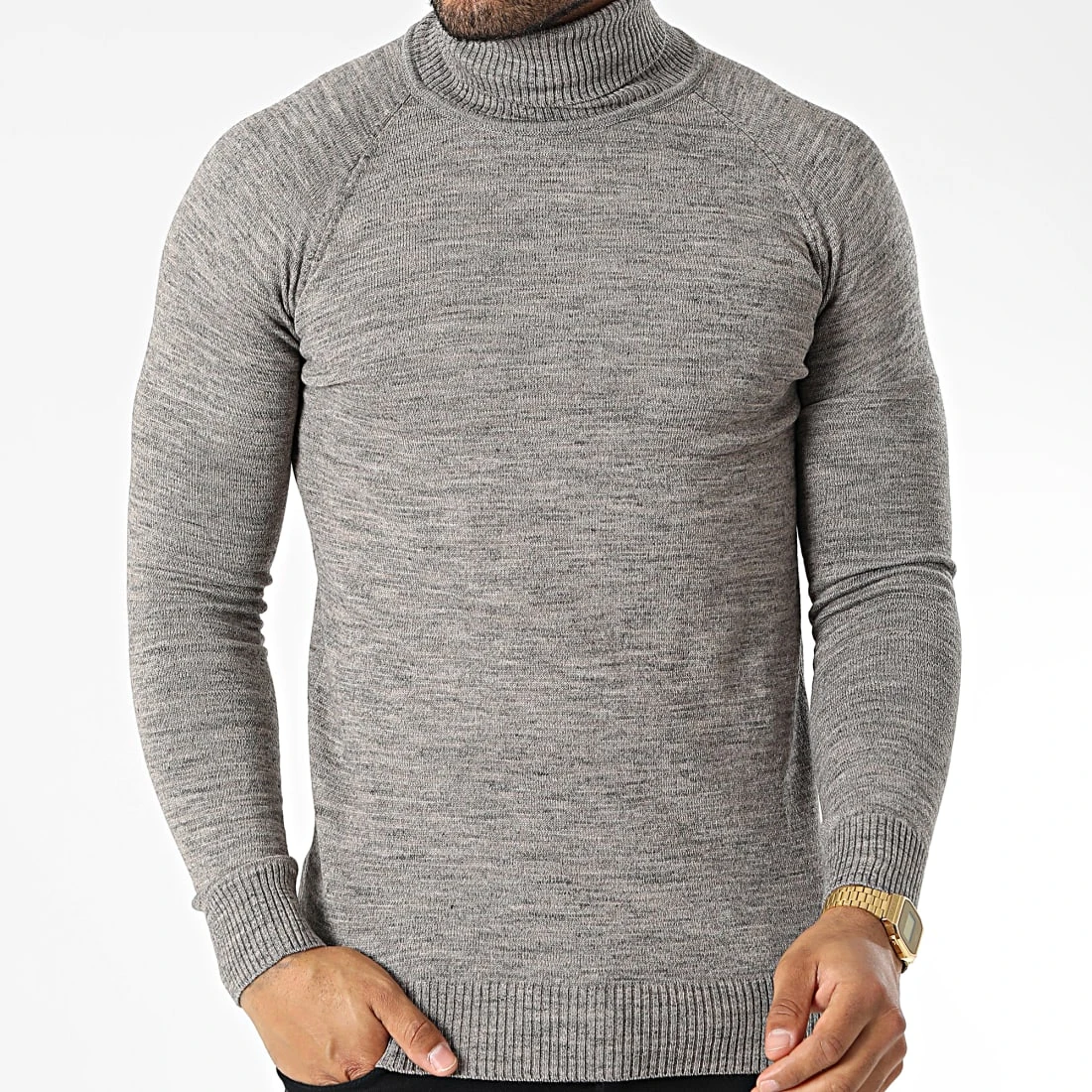 Meilleure affaire 👏 Pull Col Roulé T3873 Gris Chiné Beige de Classic Series 🧨 3 Meilleure affaire 👏 Pull Col Roulé T3873 Gris Chiné Beige de Classic Series 🧨