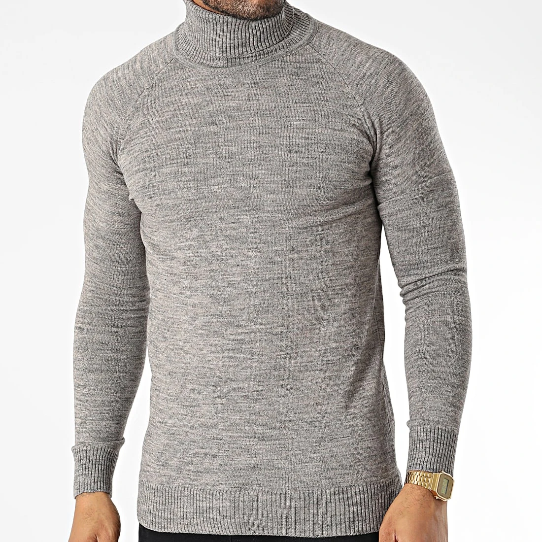 Meilleure affaire 👏 Pull Col Roulé T3873 Gris Chiné Beige de Classic Series 🧨 5 Meilleure affaire 👏 Pull Col Roulé T3873 Gris Chiné Beige de Classic Series 🧨 – Image 3