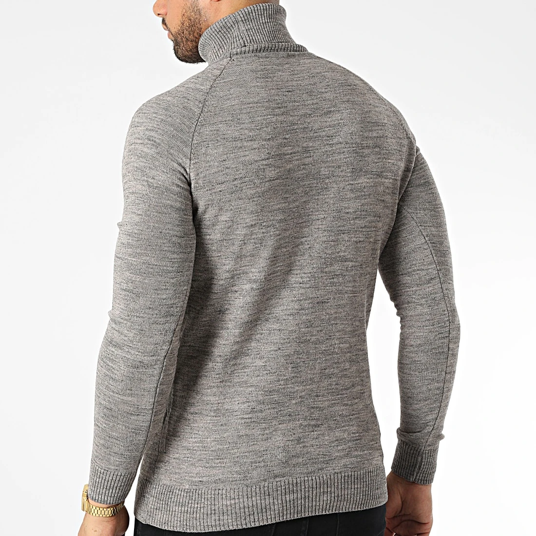 Meilleure affaire 👏 Pull Col Roulé T3873 Gris Chiné Beige de Classic Series 🧨 6 Meilleure affaire 👏 Pull Col Roulé T3873 Gris Chiné Beige de Classic Series 🧨 – Image 4