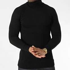 Nouveau đ Pull Col Roulé T3873 Noir de Classic Series đ