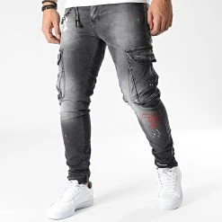 Meilleure vente 🎉 Jean Cargo 15455 Gris Anthracite de Classic Series 🤩