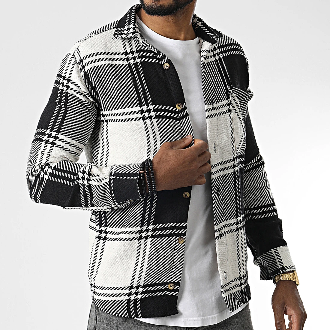 Meilleur prix ⭐ Surchemise A Carreaux 7023 Noir Blanc de Classic Series ⭐ 3 Meilleur prix ⭐ Surchemise A Carreaux 7023 Noir Blanc de Classic Series ⭐