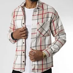 Bon marché ✔️ Surchemise A Carreaux 7037 Beige de Classic Series ⭐ -Classic Series Soldes classic series 345931 7037 BEIGE 20221031T142200 03